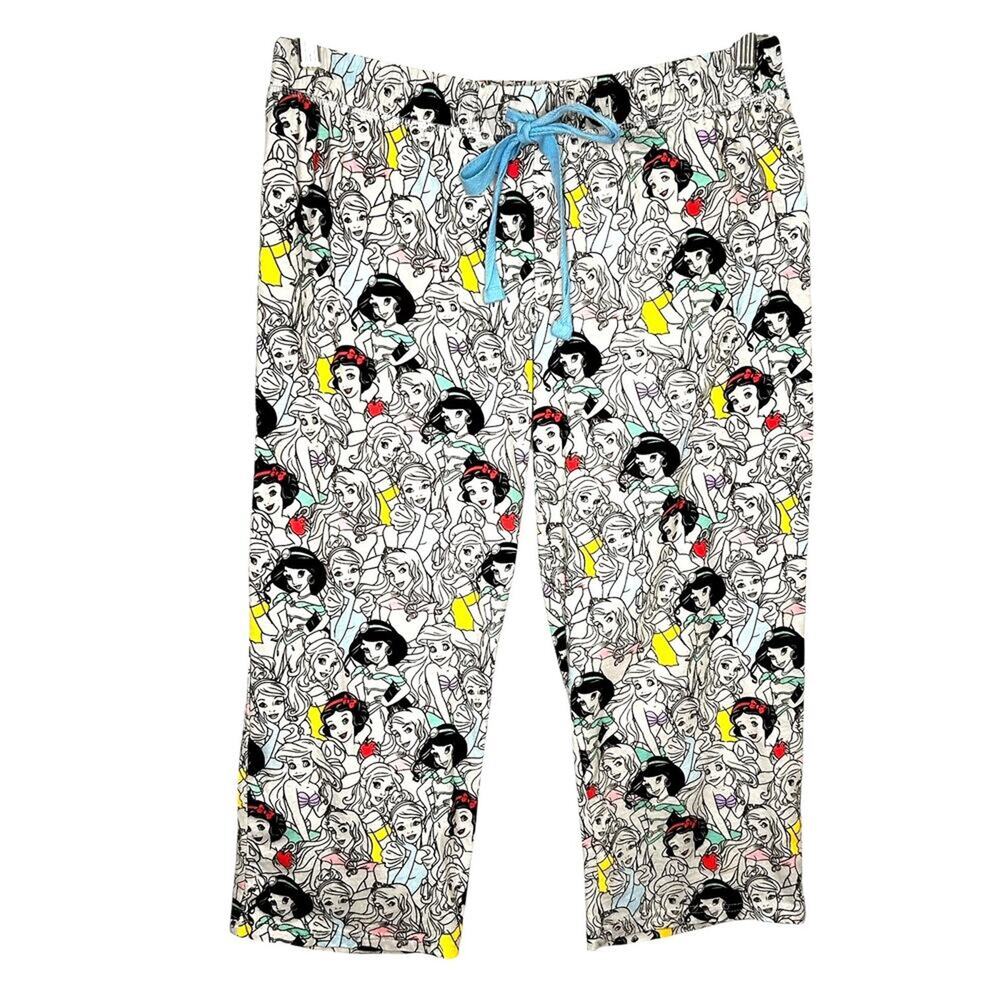Disney Princesses Multicolor Wide Leg Cropped Sleep Lounge Pants Womens Large